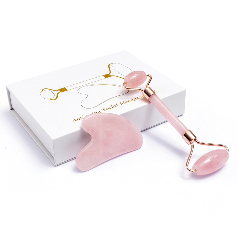 Jade Roller Stone - Natürliche Rose Quartz Jade Roller Gua