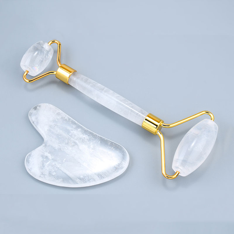 Jade Roller Stone - Natürliche Weiße Kristall Gesicht Massage Roller