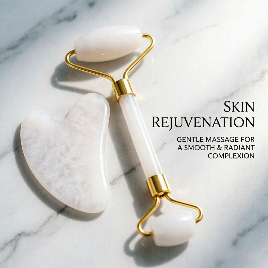 Jade Roller Stone - Weißer Gua Sha Natürlicher Jade Weißer