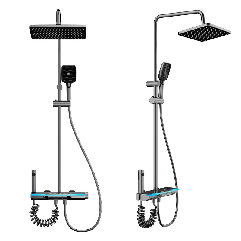 Graues Gun-Metal-Duschset: Lux – Spa & Wellness Earth City Москва Bewertung und Preis